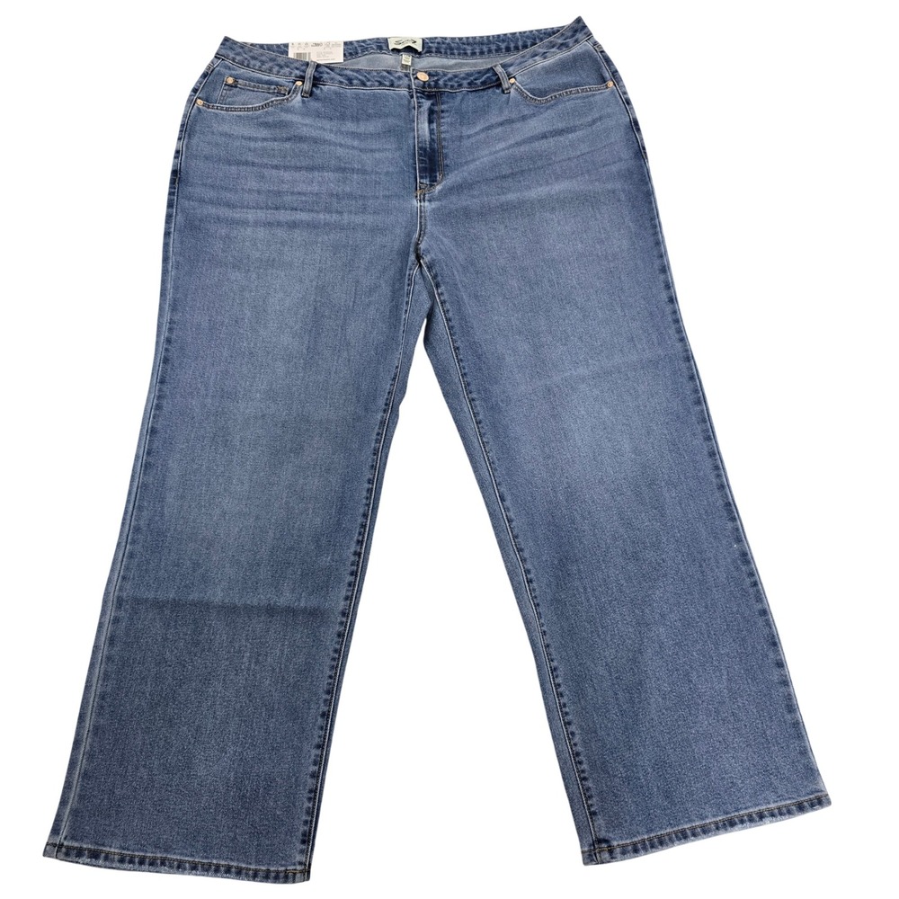 Seven7 Loose Straight Jean Womens 22W Authentic Blue High Rise SX10341DE NWT - Picture 1 of 8